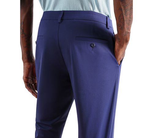 Sport Travel Performance Straight Fit Flat Front Pants - Navy