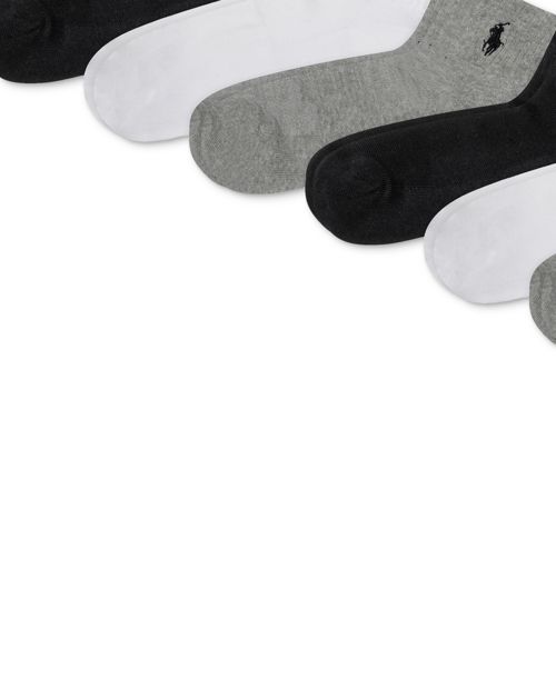 Polo Ralph Lauren Women's 6-Pk. Cushion Quarter Socks - Gray heather assortment