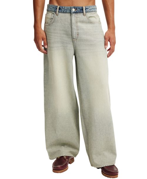 Cotton On Men's Super Baggy Reverse Jean - Backwards blue