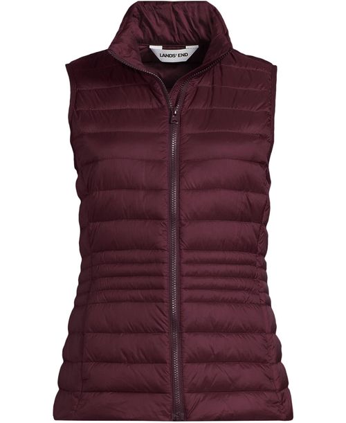 Lands' End Women's Wanderweight Packable Down Vest - Lush burgundy