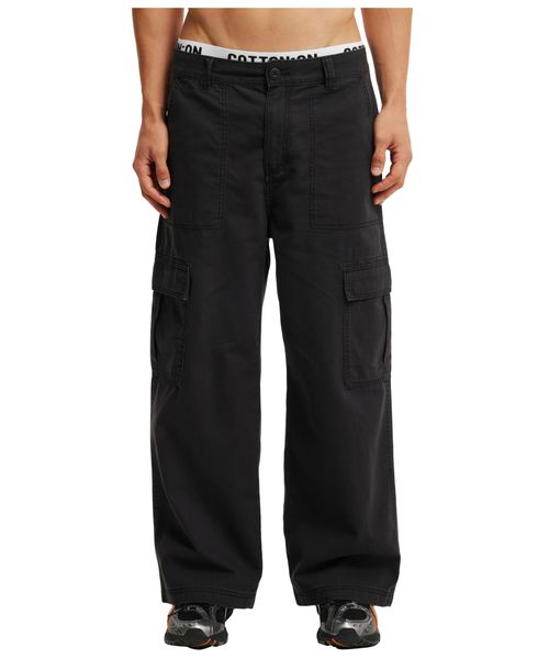 Cotton On Men's Axel Super Baggy Cargo Pants - Jet black