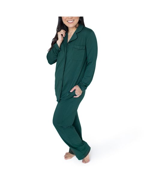 Kindred Bravely Maternity Clea Classic Long Sleeve Nursing Pajama - Evergreen