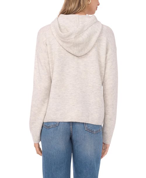 Vince Camuto Women's Heart Motif Long-Sleeve Hoodie - Silver Heather