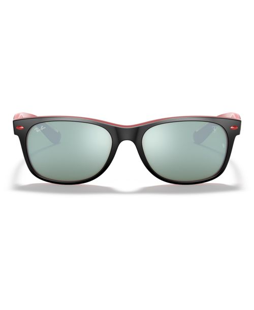 Ray-Ban Unisex Sunglasses, RB2132M Scuderia Ferrari Collection 55 - TOP MATTE BLACK ON RED/LIGHT GREEN MIRRO