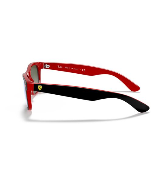 Ray-Ban Unisex Sunglasses, RB2132M Scuderia Ferrari Collection 55 - TOP MATTE BLACK ON RED/LIGHT GREEN MIRRO