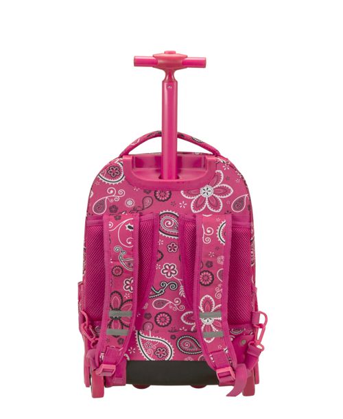 Rockland 19" Rolling Backpack - Pink Bandana