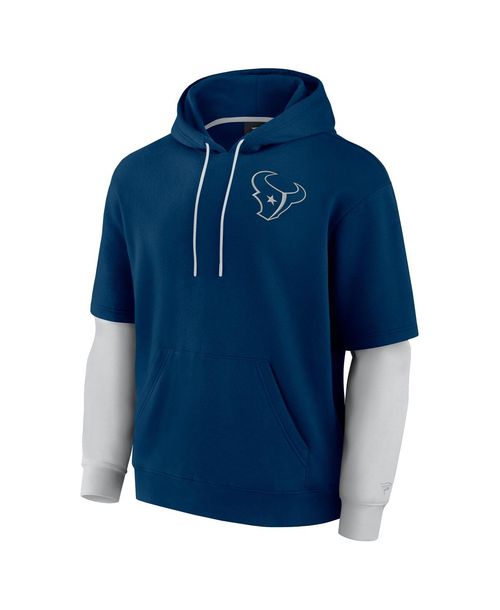 Fanatics Men's and Women's Navy Houston Texans Sleek Elements Pullover Hoodie - Navy