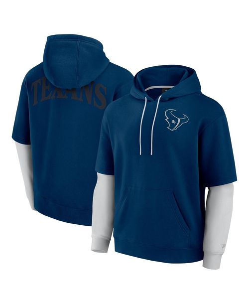 Fanatics Men's and Women's Navy Houston Texans Sleek Elements Pullover Hoodie - Navy