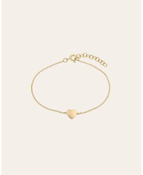 14k Gold Heart Bracelet - Yellow gold