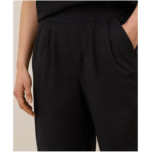 Pact Women's Organic Cotton Canopy Linen Blend Pleated Trouser - Black