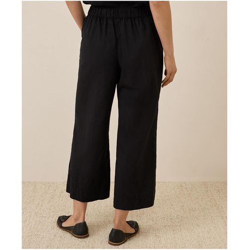 Pact Women's Organic Cotton Canopy Linen Blend Pleated Trouser - Black