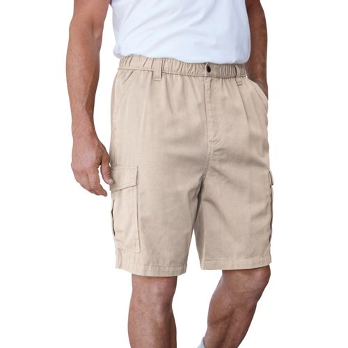 Boulder Creek Big & Tall by KingSize Renegade 9" Full Elastic Waist Cargo Shorts - Stone