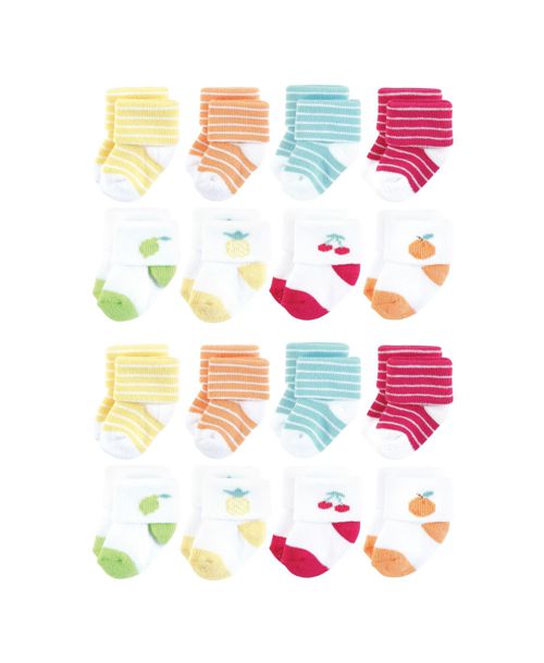Hudson Baby Baby Boys Hudson Cotton Rich Terry Socks 16-Pack, Fruity - Fruity