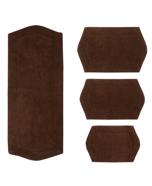 Home Weavers Waterford 4 Piece Bath Rug Set - Chocolate