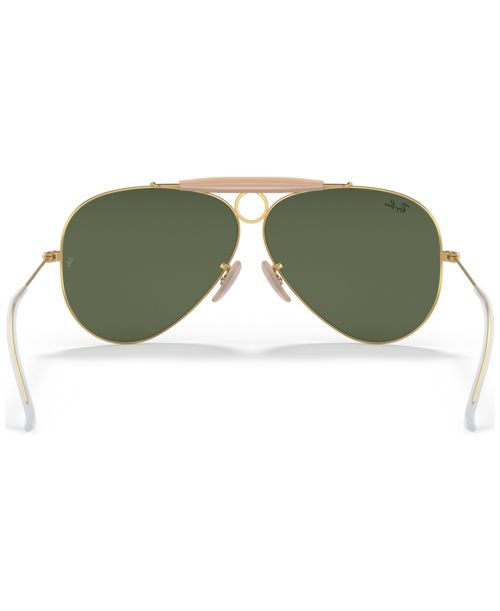 Ray-Ban Unisex Shooter Aviation Collection Sunglasses, RB313858-x 58 - Gold-Tone
