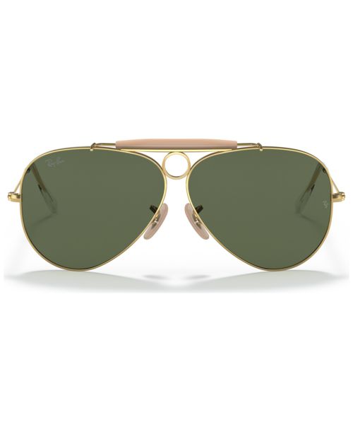 Ray-Ban Unisex Shooter Aviation Collection Sunglasses, RB313858-x 58 - Gold-Tone