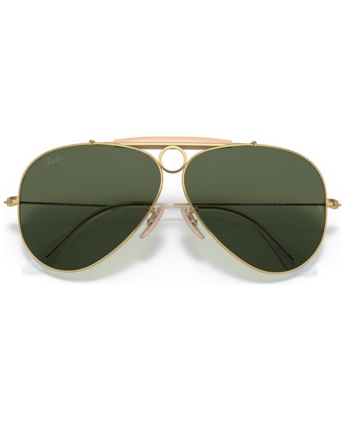 Ray-Ban Unisex Shooter Aviation Collection Sunglasses, RB313858-x 58 - Gold-Tone