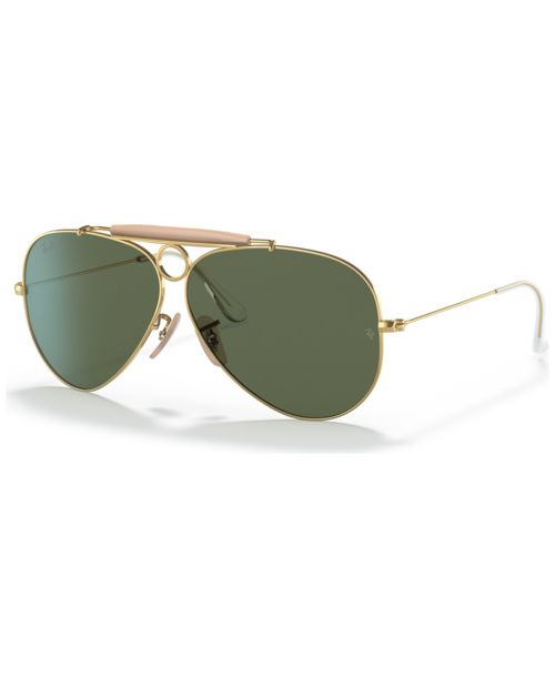 Ray-Ban Unisex Shooter Aviation Collection Sunglasses, RB313858-x 58 - Gold-Tone