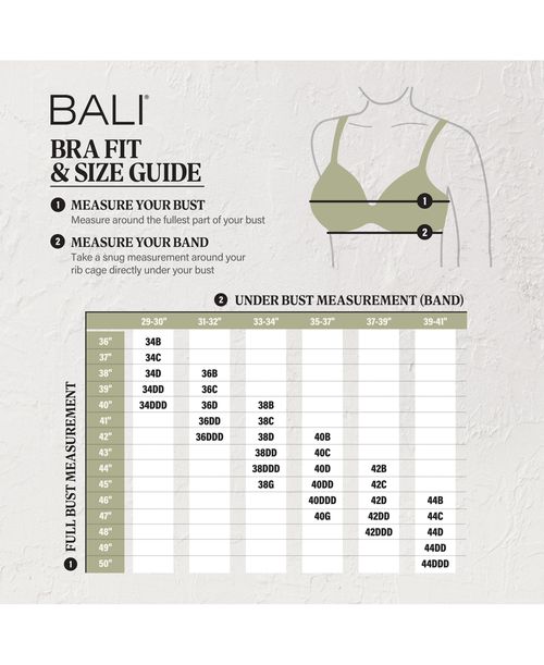 Bali Women's Breathe Lace Underwire Bra DF7590 - Almond