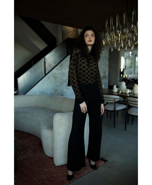 Sskein Women's Marcelle Pleated Knit Trousers - Black