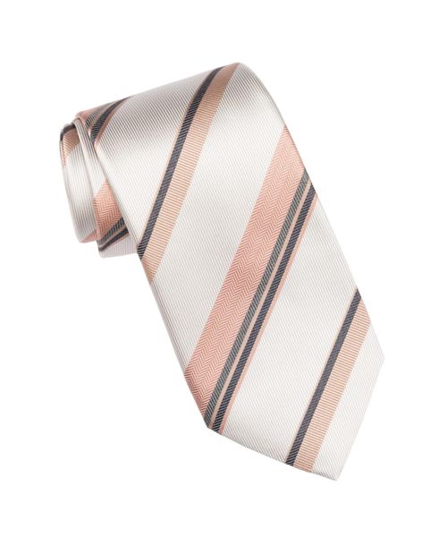 Elizabetta Men's Taormina - Silk Jacquard Tie for Men - Blush and pale grey