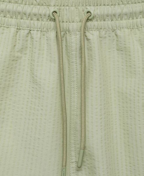 Mango Men's Seersucker Swimming Trunks - Pastel Green