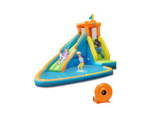 Inolait Inflatable Water Slide Kids Bounce House with 740W Blower - Green