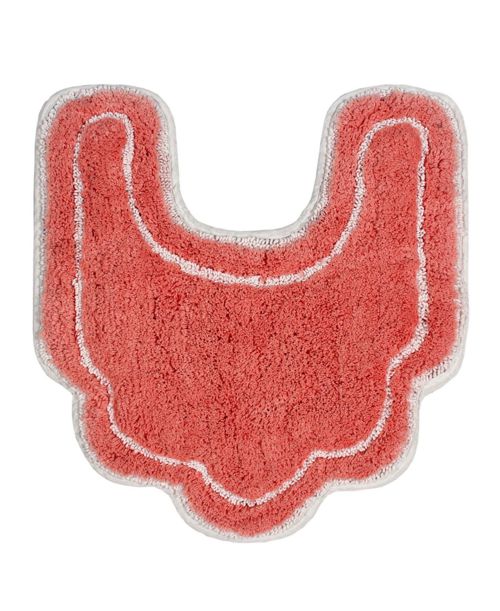 Home Weavers Allure Bathroom U-Shape Contour Toilet Rug, 20" x 20" - Coral