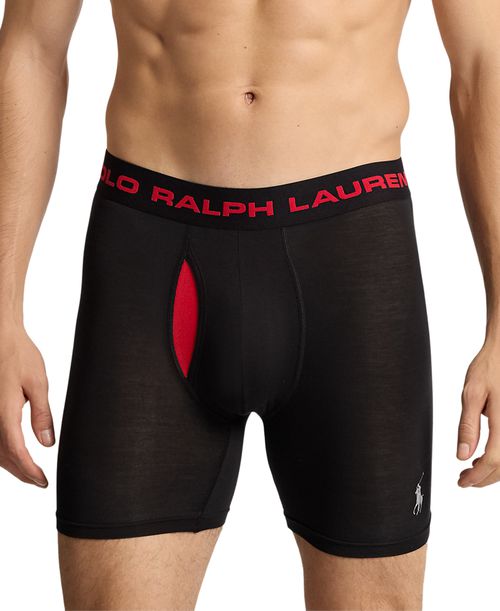 Polo Ralph Lauren Men's 3-Pk. Perfect Pouch Boxer Briefs - Cruise Navy/black/red