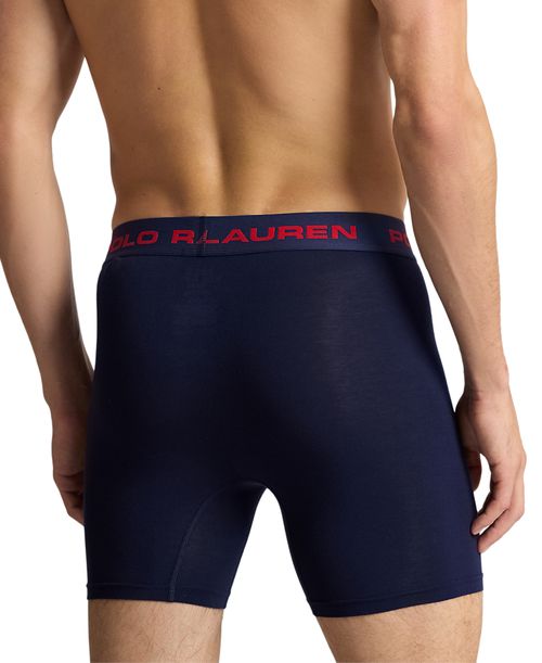 Polo Ralph Lauren Men's 3-Pk. Perfect Pouch Boxer Briefs - Cruise Navy/black/red