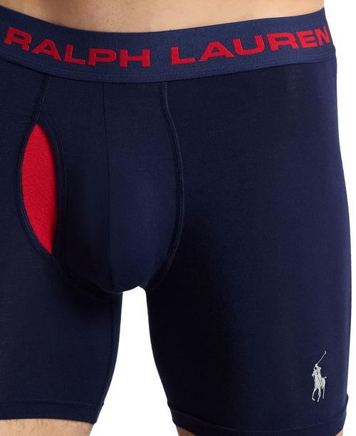 Polo Ralph Lauren Men's 3-Pk. Perfect Pouch Boxer Briefs - Cruise Navy/black/red