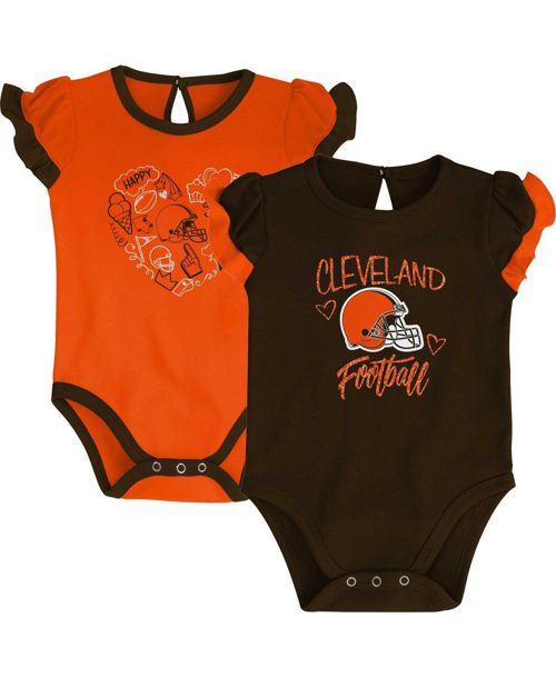 Newborn and Infant Boys and Girls Brown, Orange Cleveland Browns Too Much Love Two-Piece Bodysuit Set - Brown, Orange