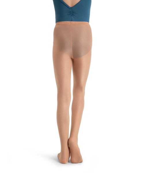 Capezio Girls Ultra Shimmery Footed Tight - Light toast