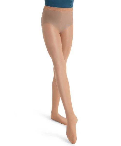 Capezio Girls Ultra Shimmery Footed Tight - Light toast