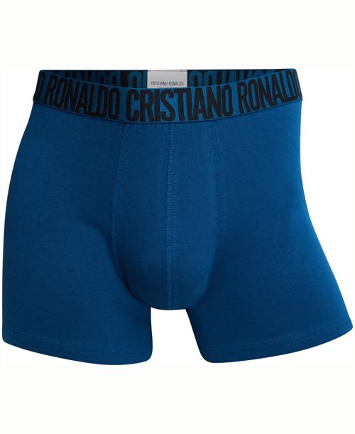 CR7 Men's Cotton Blend Trunks, Pack of 3 - Blue