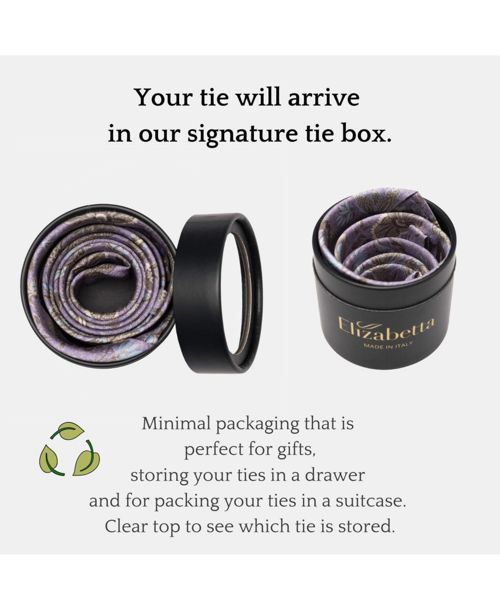 Elizabetta Men's Ravenna - Silk Jacquard Tie for Men - Pale blue