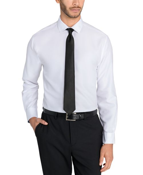 Calabrum Men's Slim Solid Black Tie - Black