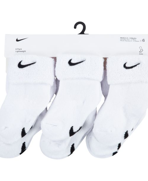 Nike Baby Boys or Baby Girls Multi Logo Socks, Pack of 6 - White