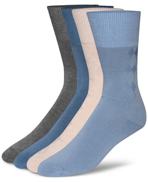 Calvin Klein Men's 4-Pk. Crew Dress Socks - Blue Multi