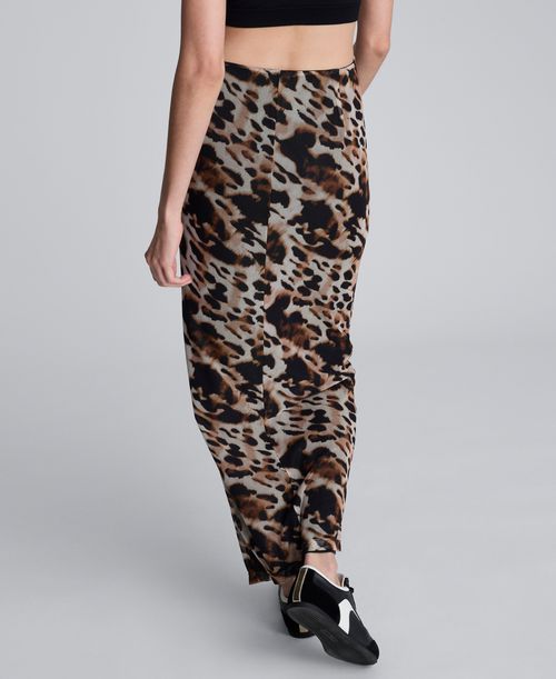 Kenneth Cole Women's Pull-On Front Slit Midi Skirt - Black Multi