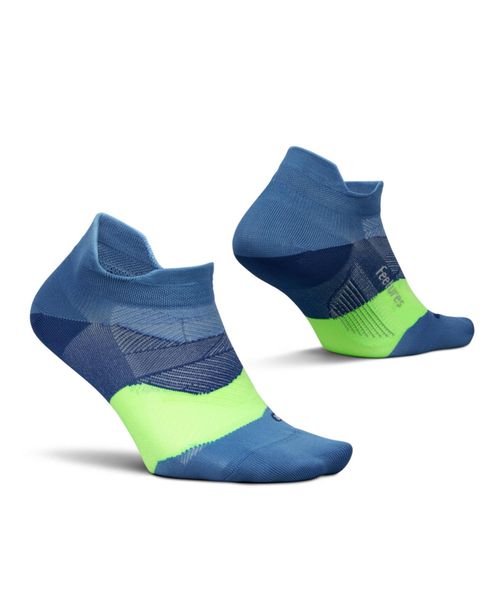 Feetures Men's Elite Ultra Light Cushion Ankle Socks - Sport Sock with Targeted Compression - Blue
