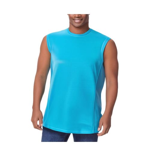 KingSize Big & Tall Cling-Free Swim Muscle Tank - Blue paradise