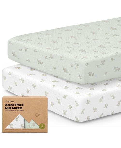 KeaBabies 2pk Aereo Fitted Crib Sheets for Boys, Girls, 52x28 Standard Baby Crib Mattress Sheets, Bamboo Viscose Cotton - Elly