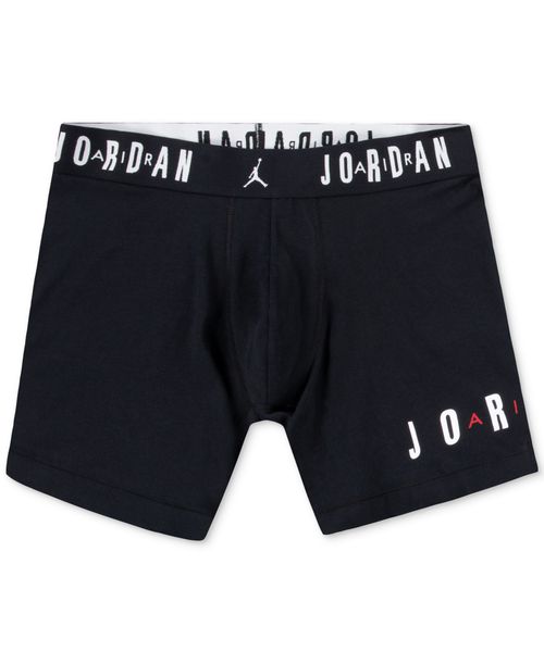 Jordan Men's 2-Pack Cotton Flight Essentials Logo Print Boxer Briefs - BLACK