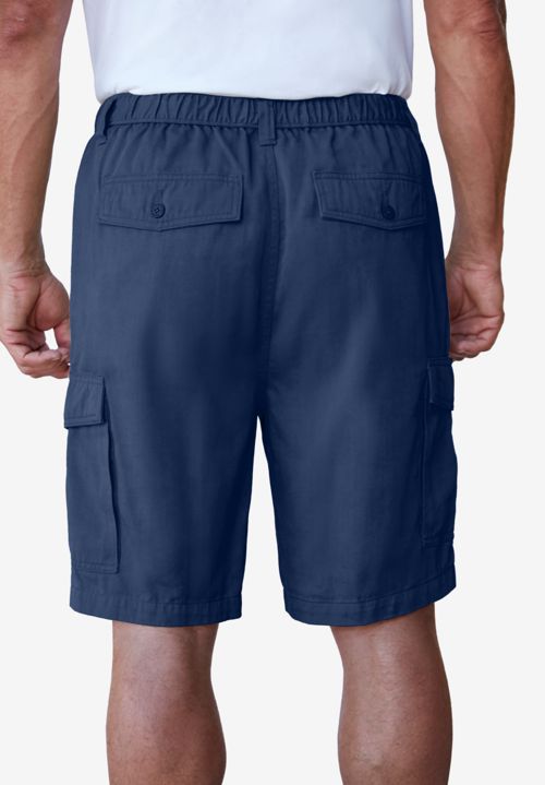 Boulder Creek Big & Tall by KingSize Renegade 9" Full Elastic Waist Cargo Shorts - Navy