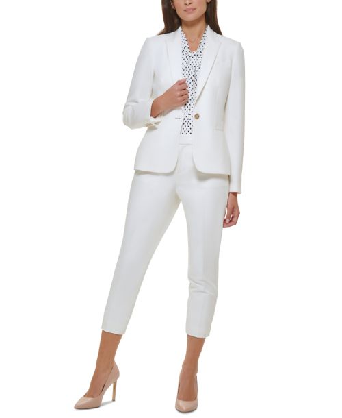Tommy Hilfiger Women's One-Button Blazer - Ivory