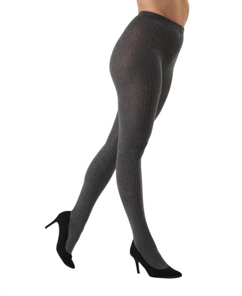 MeMoi Women's Boston Ribbed Sweater Tights - Dark Gray