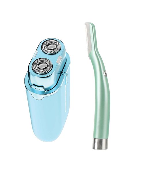 Smooth Radiance Bundle &#x2013; Precision Dermaplaning Hair Remover Tool & Pursonic Painless Electric Shaver - Green