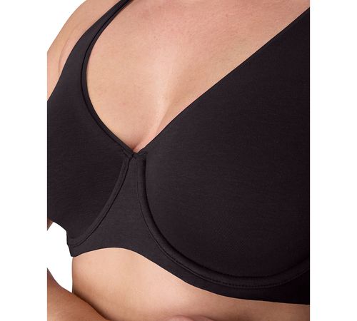Bali Women's Cotton Collection 2-Ply Underwire Bra DF8131 - Black