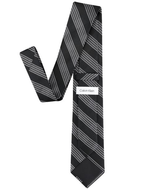 Calvin Klein Men's Elkridge Stripe Tie - Black